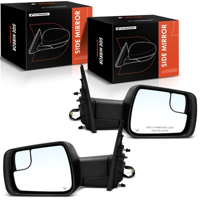 2 Pcs Driver & Passenger Black Mirror with Power Glass Adjust