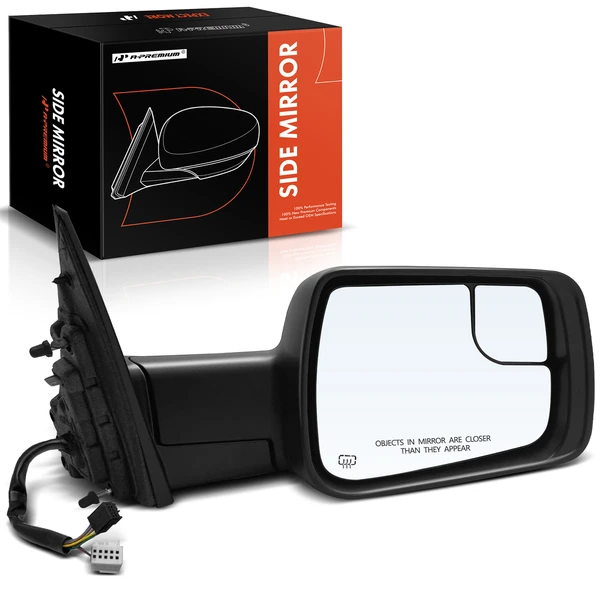 2019-2022 Ram 1500 Right Passenger Side Mirror, Powered, with Heated, Textured Black A-Premium APMI1441TW
