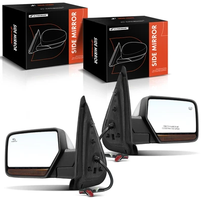 2 Pcs Driver & Passenger Chrome Mirror with Heated