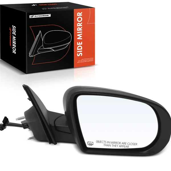2017-2023 Jeep Compass Right Passenger Side Mirror, Powered, with Heated, Smooth Black A-Premium APMI1451TW