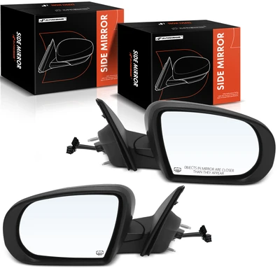 2 Pcs Driver & Passenger Black Mirror with Power Glass Adjust