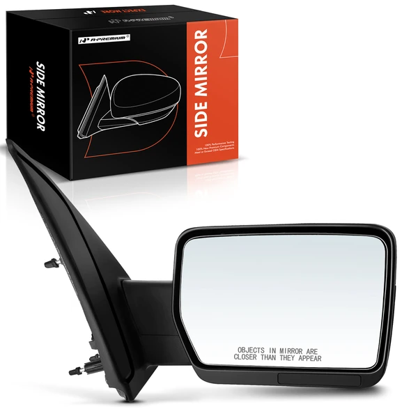 Right Passenger Side Mirror, Power Adjustment, Manual Folding, Smooth Black A-Premium APMI1398TW