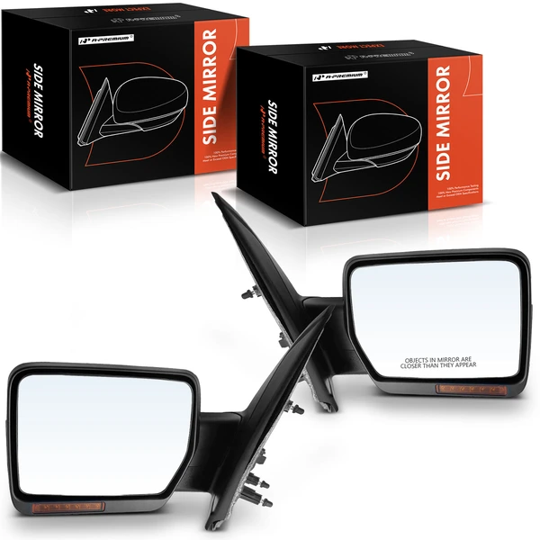 Driver & Passenger Mirror, Powered, with Heated, Smooth Black A-Premium APMI1399TW