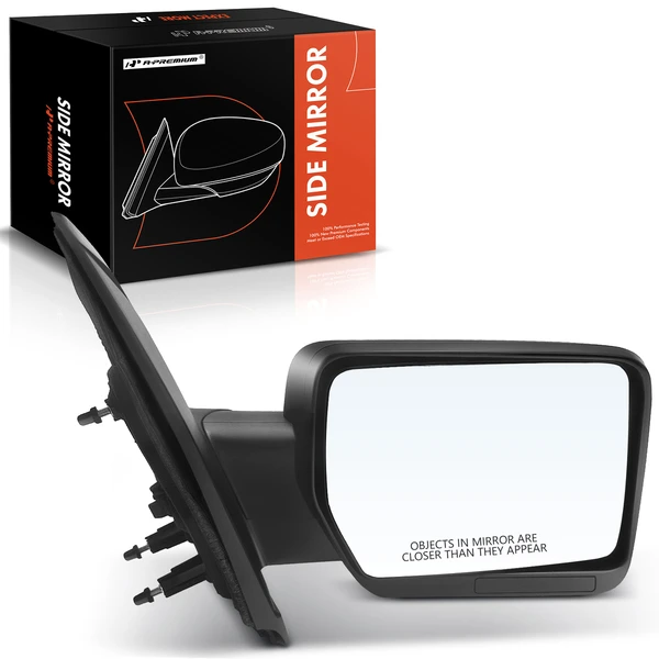 Right Passenger Side Mirror, Manual Adjustment, Manual Folding, Textured Black A-Premium APMI1401TW