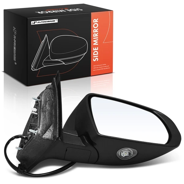 Right Passenger Side Mirror, Powered, with Heated, Smooth Black A-Premium APMI1410TW