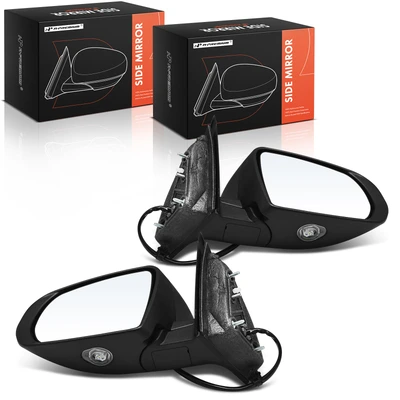 Driver & Passenger Mirror, with Heating, Power Adjustment, Manual Folding, Smooth Black A-Premium APMI1409TW