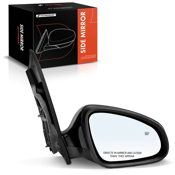 Right Passenger Side Mirror, Powered, with Heated, Smooth Black A-Premium APMI832