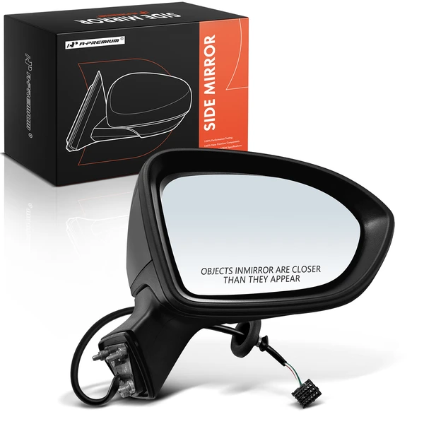 2016-2019 Chevrolet Cruze Right Passenger Side Mirror, Power Adjustment, Manual Folding, Smooth Black A-Premium APMI1461TW