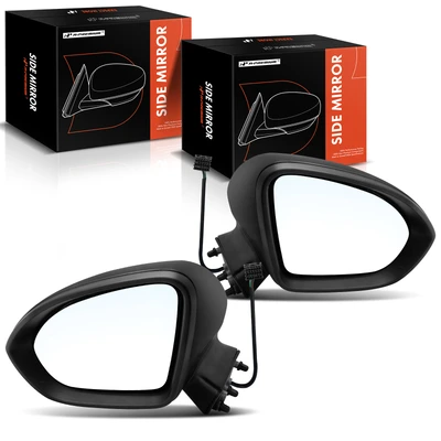 2 Pcs Driver & Passenger Black Mirror with Power Glass Adjust