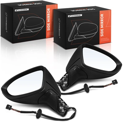 2 Pcs Driver & Passenger Black Mirror with Power Glass Adjust