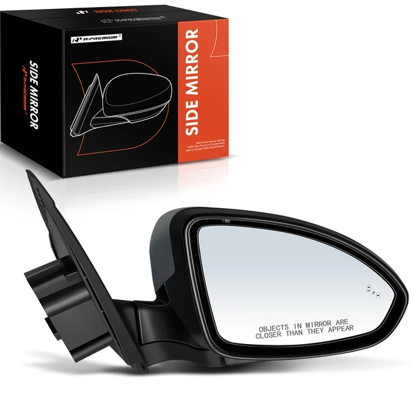 Right Passenger Side Mirror, with Heating, Power Adjustment, Manual Folding, Primed Gray A-Premium APMI842