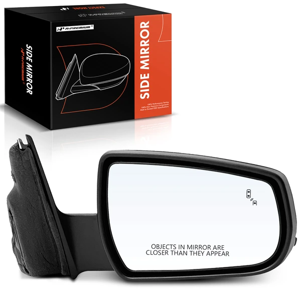 2014-2015 Chevrolet Malibu Right Passenger Side Mirror, with Heating, Power Adjustment, Manual Folding, Smooth Black A-Premium APMI1468TW