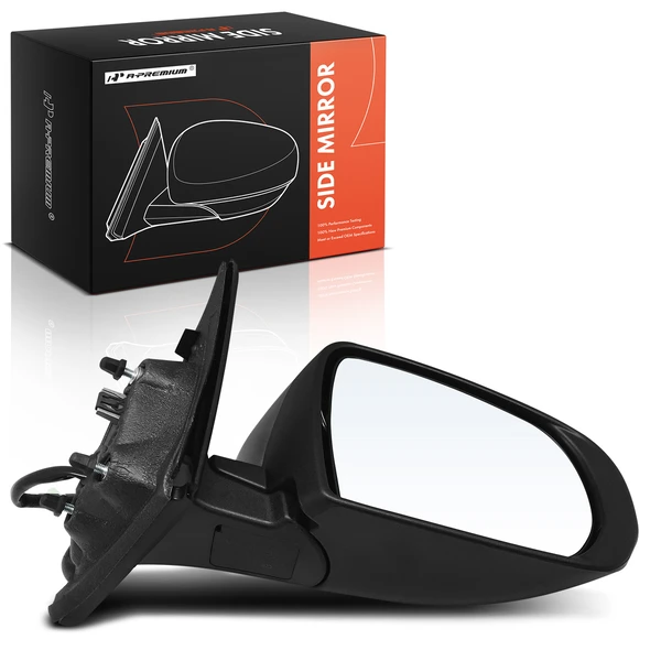 2017-2024 Jeep Compass Right Passenger Side Mirror, Powered, with Heated, Smooth Black A-Premium APMI1453TW