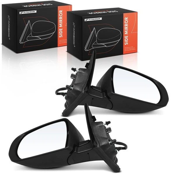 2017-2024 Jeep Compass Driver & Passenger Mirror, Powered, with Heated, Smooth Black A-Premium APMI1452TW