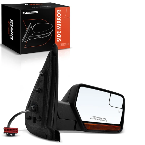 2012-2014 Lincoln Navigator Right Passenger Side Mirror, with Heating, Power Adjustment, Power Folding, Primed Black A-Premium APMI1458TW