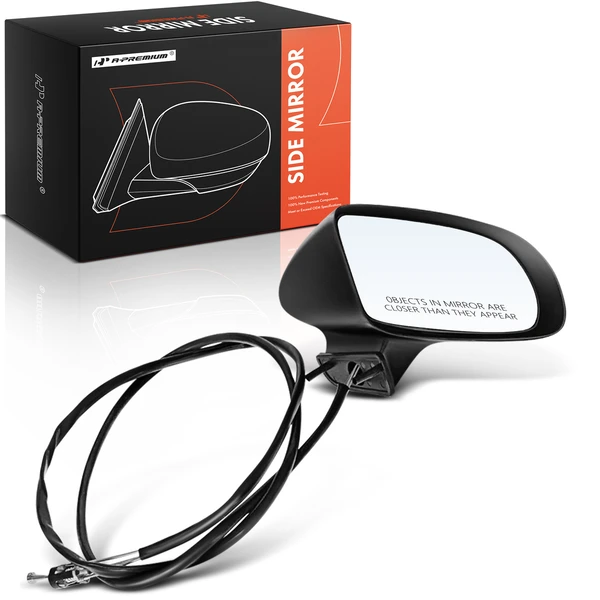 Right Passenger Side Mirror, Manual, Smooth Black A-Premium APMI2751TW