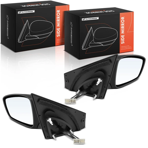 Driver & Passenger Mirror, Power Adjustment, Manual Folding, Smooth Black A-Premium APMI2376TW