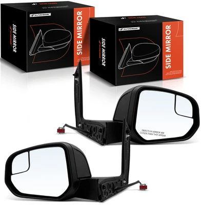2 Pcs Driver & Passenger Black Mirror with Heated
