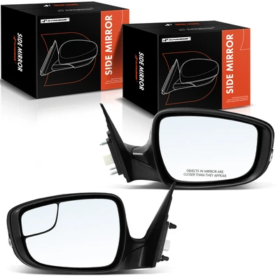 2 Pcs Driver & Passenger Black Mirror with Heated