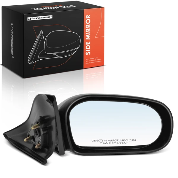 Right Passenger Side Mirror, Manual Adjustment, Non-Folding, Black A-Premium APMI3050TW