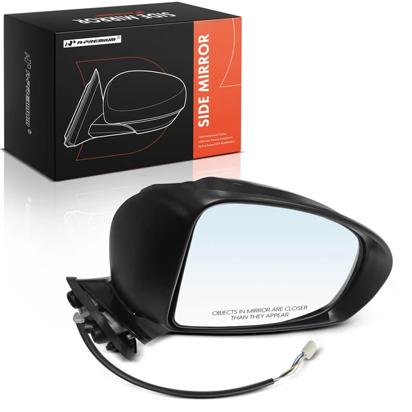 Right Passenger Side Mirror, with Heating, Power Adjustment, Manual Folding, Textured Black A-Premium APMI3052TW