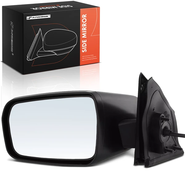 2004-2012 Mitsubishi Galant Left Driver Side Mirror, Power Adjustment, Manual Folding, Black A-Premium APMI2752TW