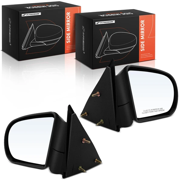 Driver & Passenger Mirror, Manual, Textured Black A-Premium APMI2385TW