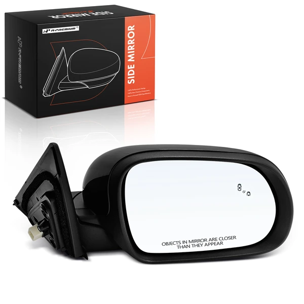 Right Passenger Side Mirror, with Heating, Power Adjustment, Manual Folding, Black A-Premium APMI3159TW