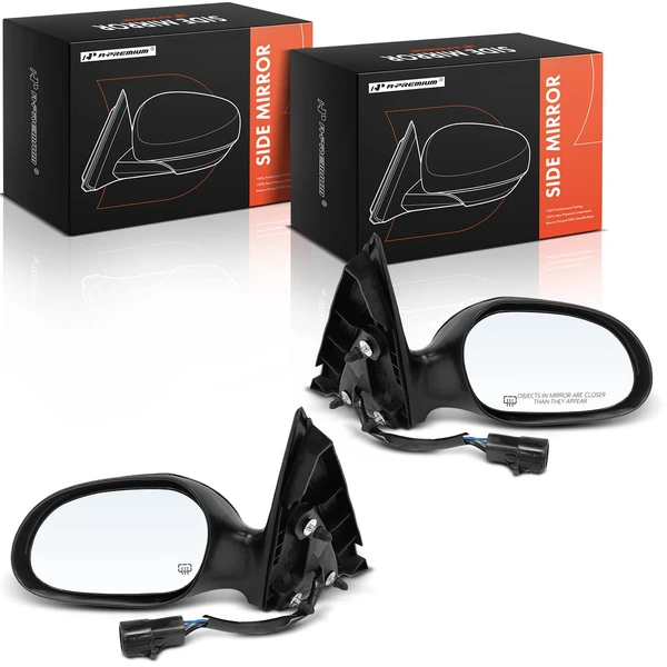 2002-2005 Mercury Sable Driver & Passenger Mirror, Powered, with Heated, Smooth Black A-Premium APMI2004