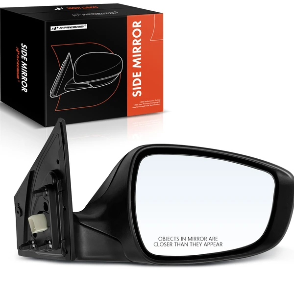 Right Passenger Side Mirror, Power Adjustment, Manual Folding, Smooth Black A-Premium APMI608