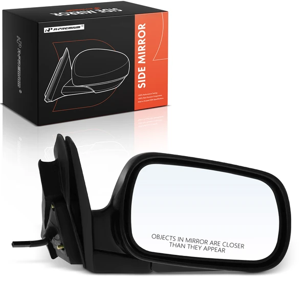 Right Passenger Side Mirror, Manual Adjustment, Manual Folding, Black A-Premium APMI2762TW