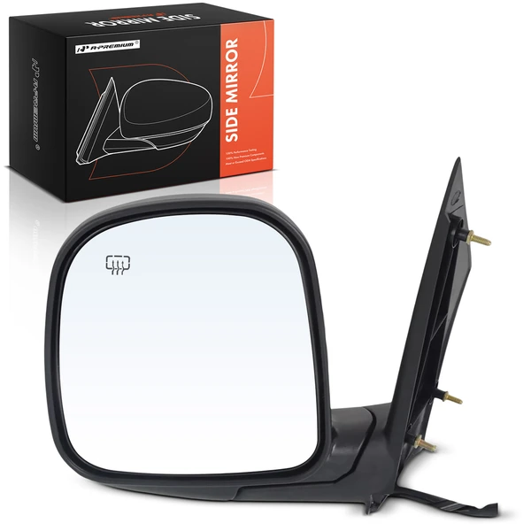 Left Driver Side Mirror, Powered, with Heated, Smooth Black A-Premium APMI2766TW