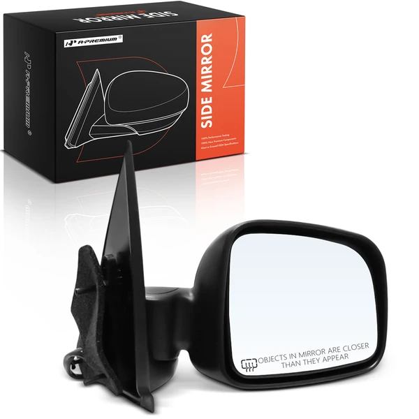 Right Passenger Side Mirror, with Heating, Power Adjustment, Manual Folding, Black A-Premium APMI2769TW