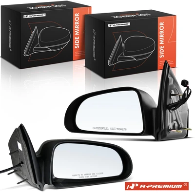 2 Pcs Black Power Mirror with Power Folding