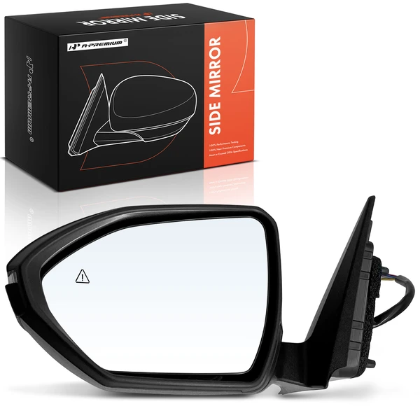 Left Driver Side Mirror, with Heating, Power Adjustment, Manual Folding, Black A-Premium APMI3166TW