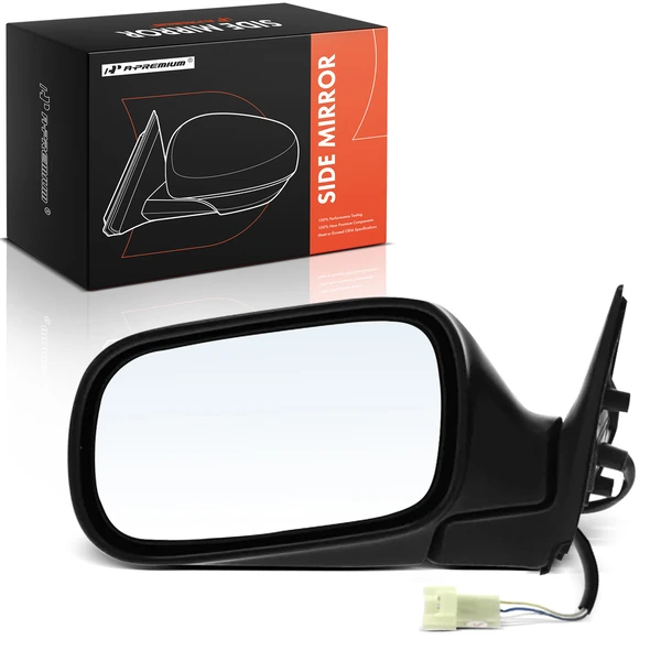 Left Driver Side Mirror, Power Adjustment, Manual Folding, Black A-Premium APMI2774TW