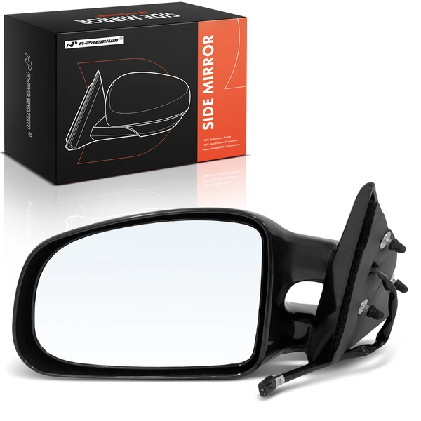 1999-2003 Pontiac Grand Am Left Driver Side Mirror, Power Adjustment, Non-Folding, Smooth Black A-Premium APMI2020