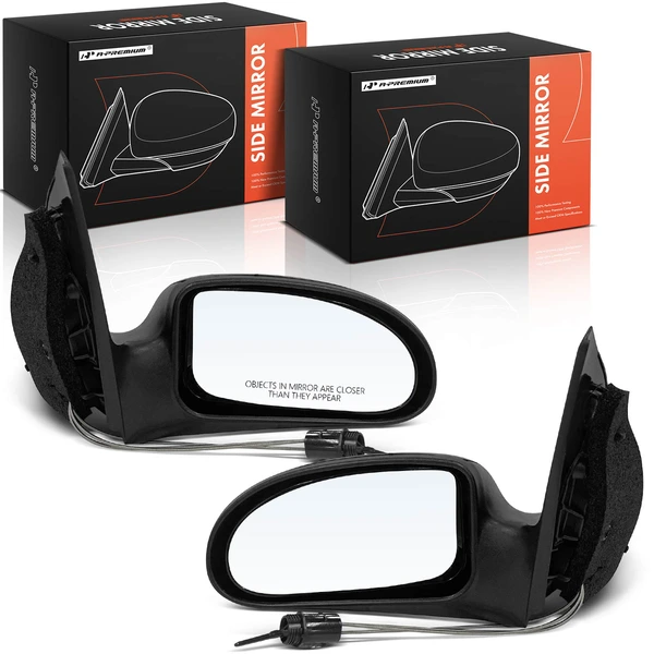 Driver & Passenger Mirror, Manual, Smooth Black A-Premium APMI2022