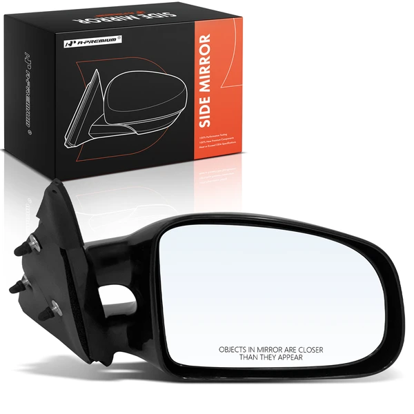 1999-2001 Pontiac Grand Am Right Passenger Side Mirror, Manual Adjustment, Manual Folding, Smooth Black A-Premium APMI2024