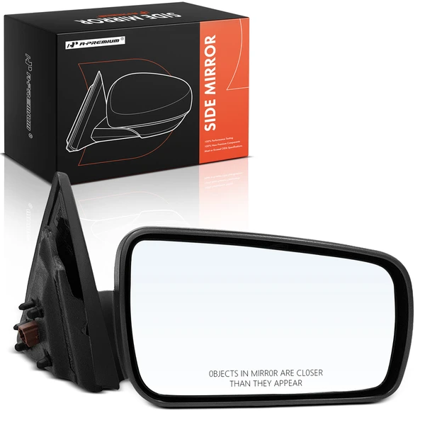 Right Passenger Side Mirror, Power Adjustment, Manual Folding, Smooth Black A-Premium APMI2030