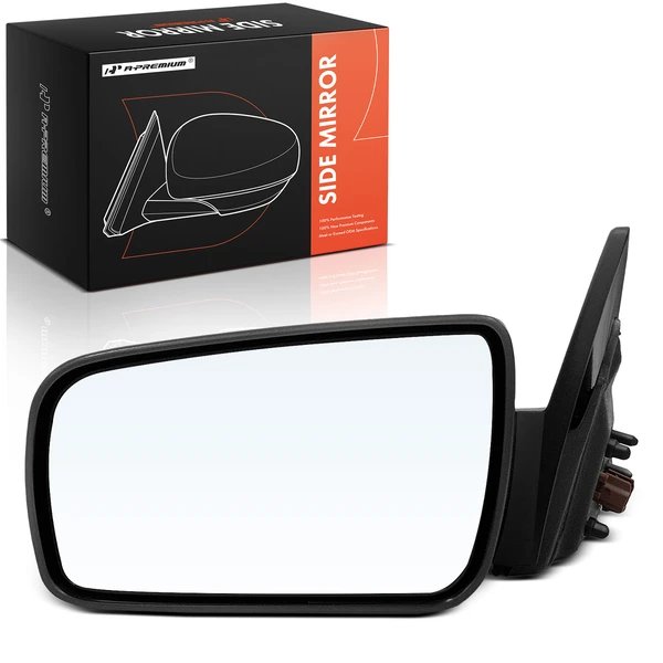 Left Driver Side Mirror, Power Adjustment, Manual Folding, Smooth Black A-Premium APMI2032