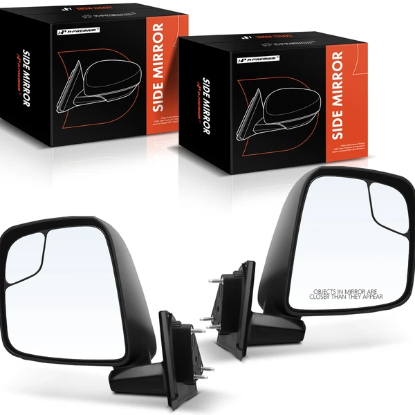 2013-2021 Nissan NV200 Driver & Passenger Mirror, Manual 2013-2021 Nissan NV200, Textured Black A-Premium APMI1503TW