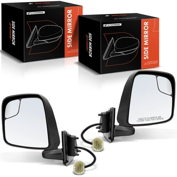 2015-2018 Chevrolet City Express Driver & Passenger Mirror, Powered, with Heated, Textured Black A-Premium APMI1504TW