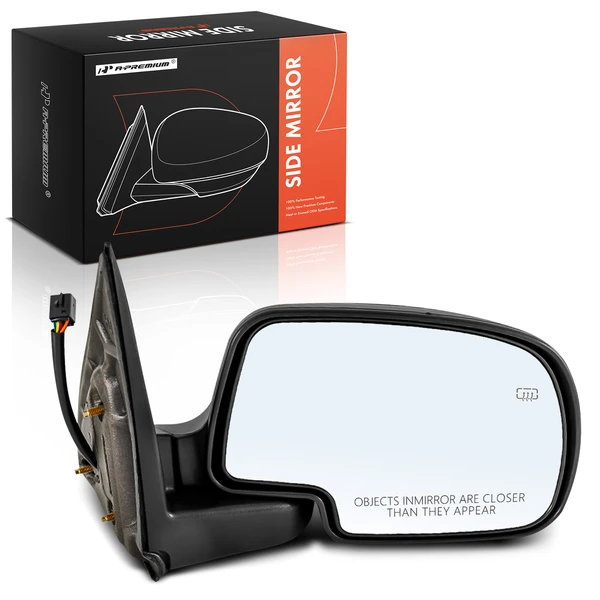 Right Passenger Side Mirror, Powered, with Heated, Textured Black A-Premium APMI2038
