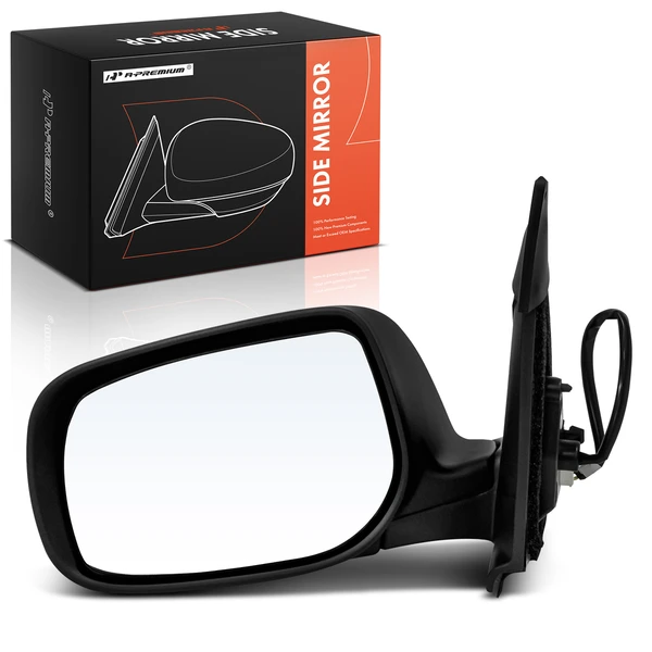 Left Driver Side Mirror, Powered, Smooth Black A-Premium APMI2042