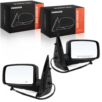 2 Pcs Driver & Passenger Black Mirror with Power Glass Adjust