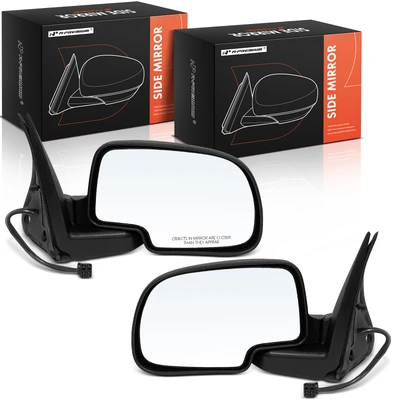 2 Pcs Driver & Passenger Black Textured Mirror with Power Glass Adjust