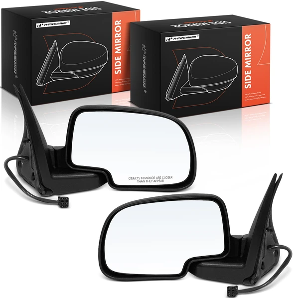 2002 Chevrolet Avalanche 1500 Driver & Passenger Mirror, Powered, with Heated, Textured Black A-Premium APMI2045