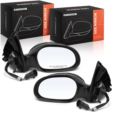 2 Pcs Driver & Passenger Black Mirror with Power Glass Adjust