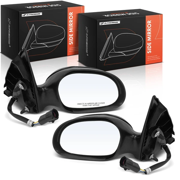 2002-2005 Mercury Sable Driver & Passenger Mirror, Powered 2002-2005 Mercury Sable, Smooth Black A-Premium APMI2051